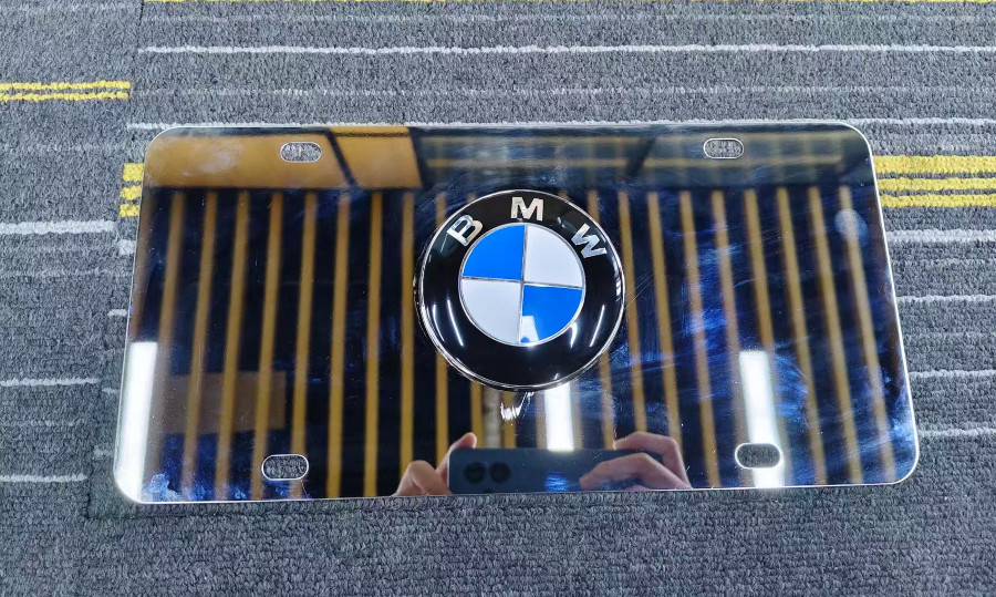 3D Mirrored For BMW Style License Plate Raised Emblem 6\