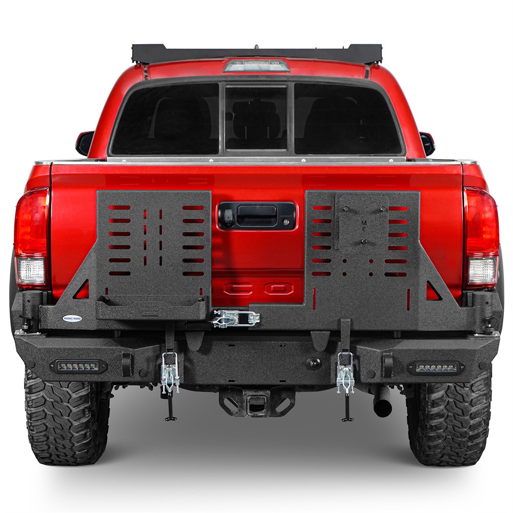 Textured Steel Rear Bumper w/Swing Out Tire Carrier For 2016-2023 Toyota Tacoma
