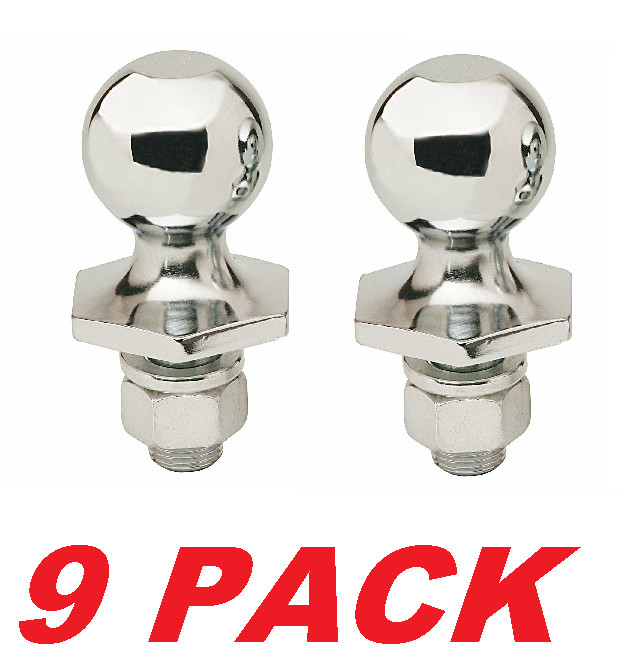 REESE Towpower 72801 Interlock Hitch Ball, Chrome, 1 7/8 in 2,000 lbs. (9 PACK)