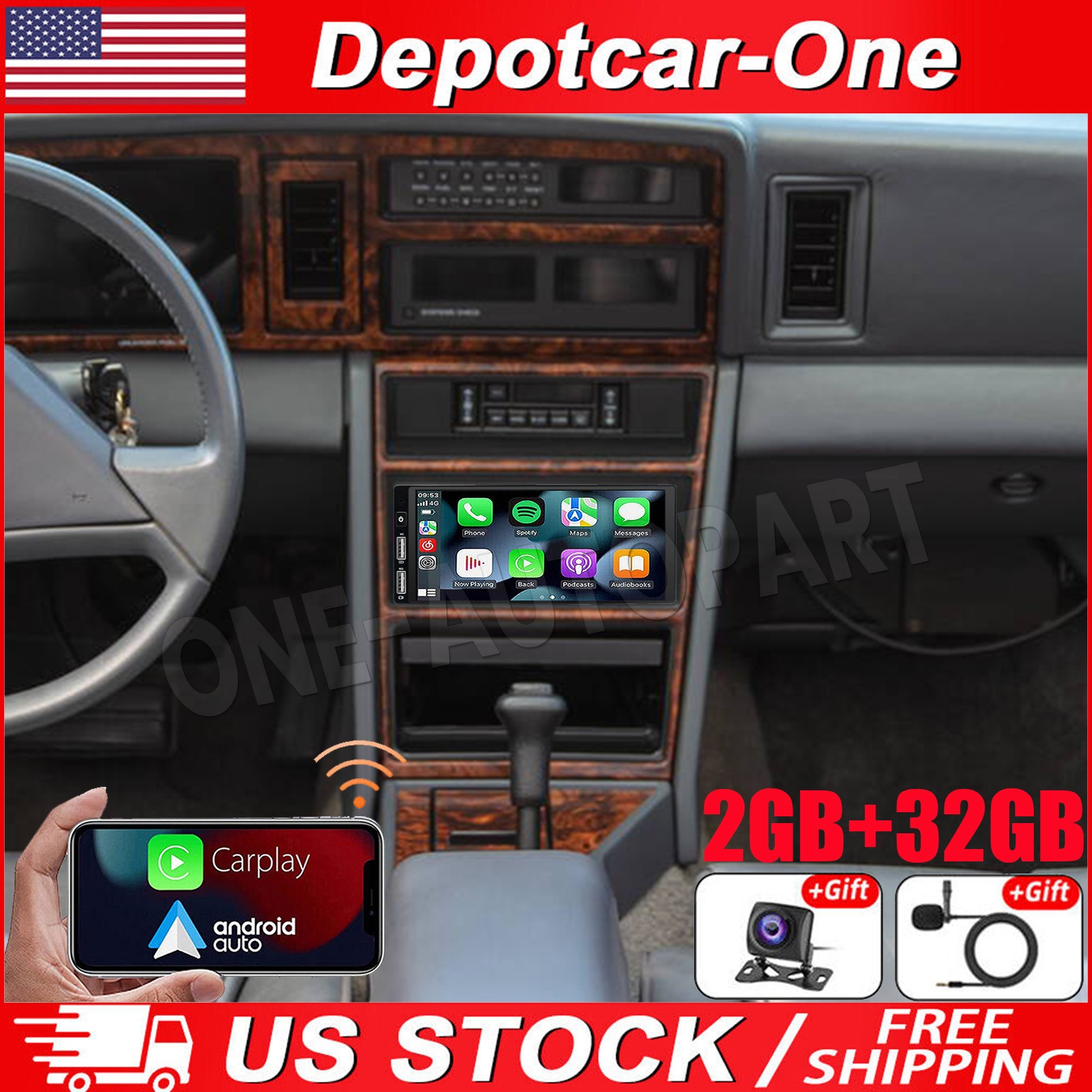 6.86\'\' Car Radio Stereo For Chrysler LeBaron 1977-1995 Android 13 CarPlay GPS BT
