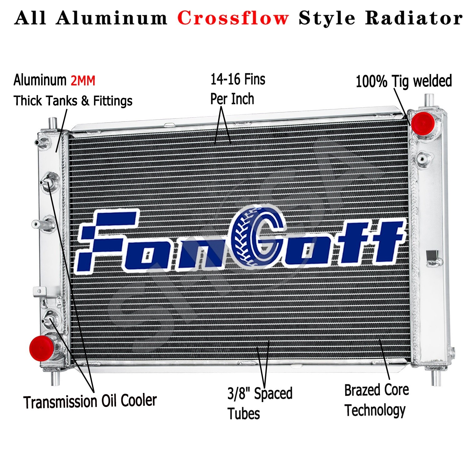 CU2139 4 Row Radiator For 1997-2004 Ford Mustang GT SVT Cobra 4.6L 5.4L V8