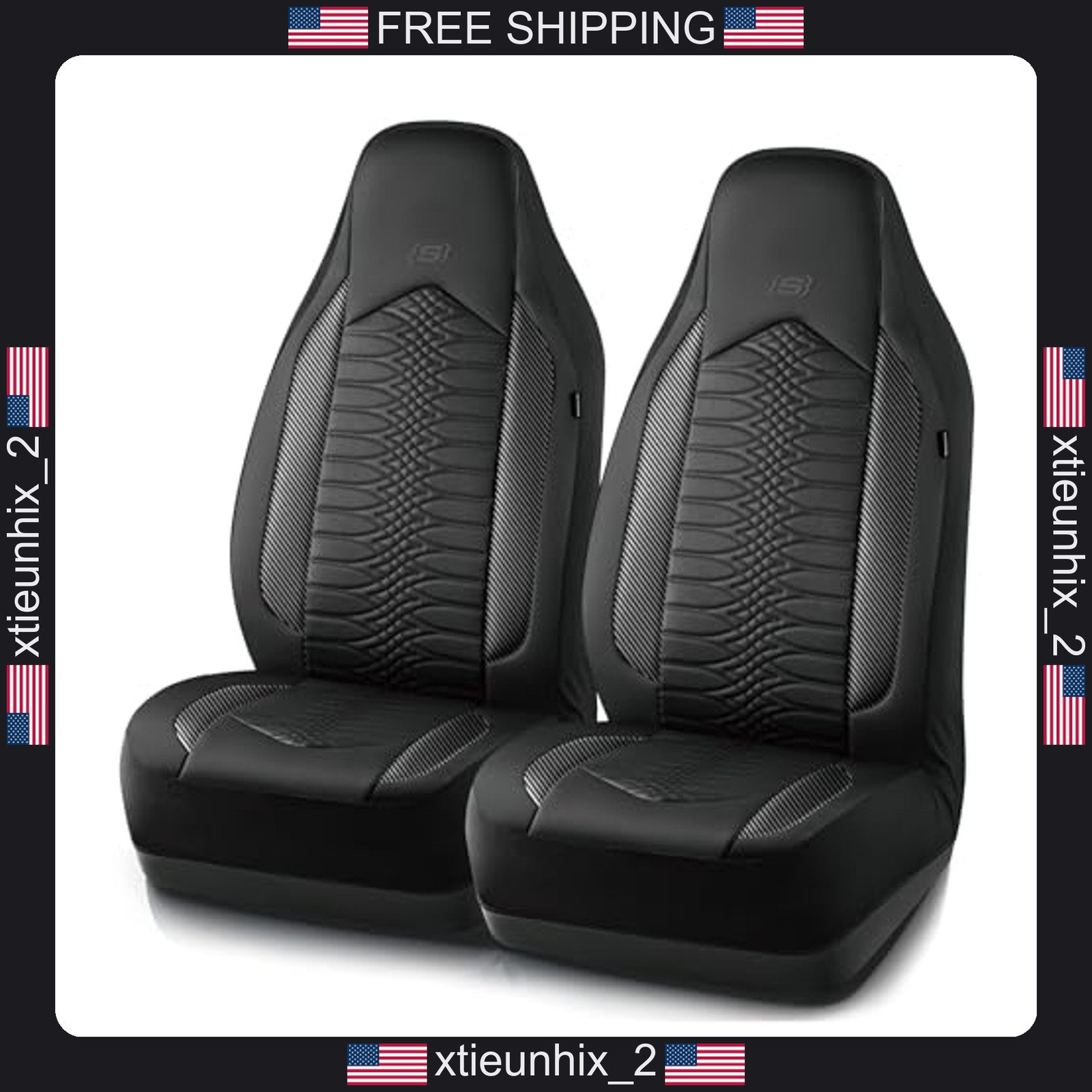 Skechers Leather Car Seat Covers Waterproof High Back Front Seats