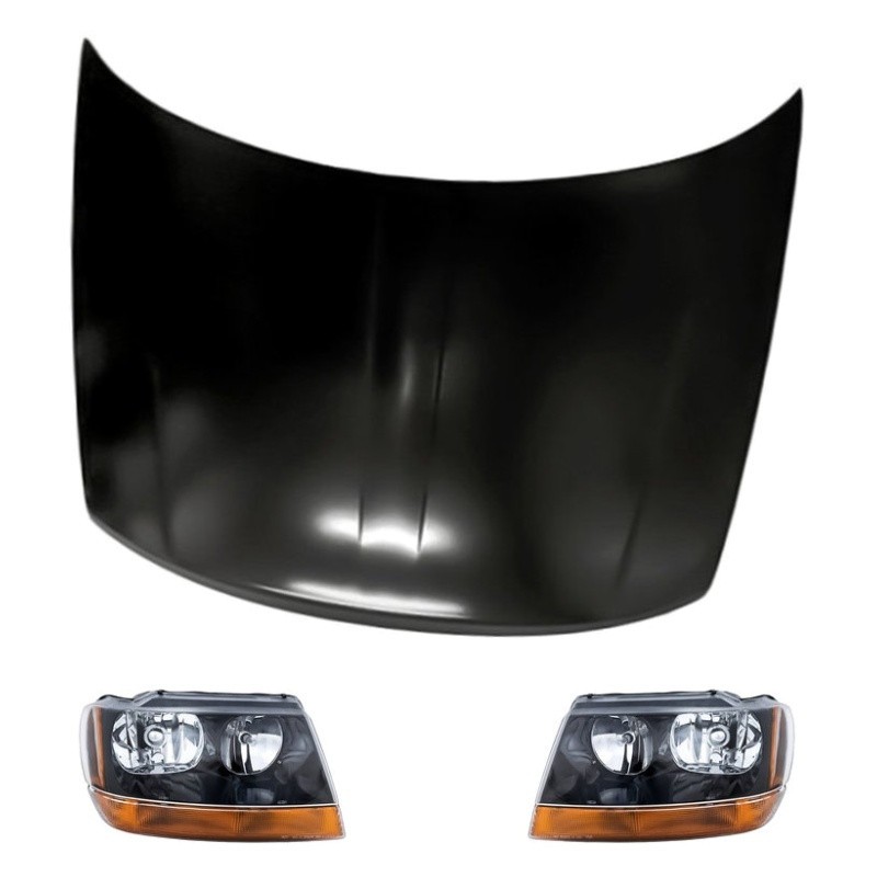 For Jeep Grand Cherokee 99-04 3-Piece Kit (Driver and Passenger Side Headlights,