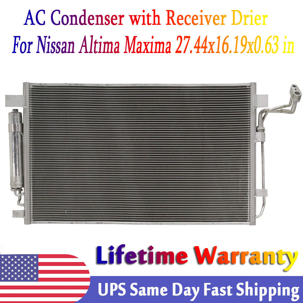 AC Condenser with Receiver Drier for Nissan Altima Maxima 27.44x16.19x0.63 in.