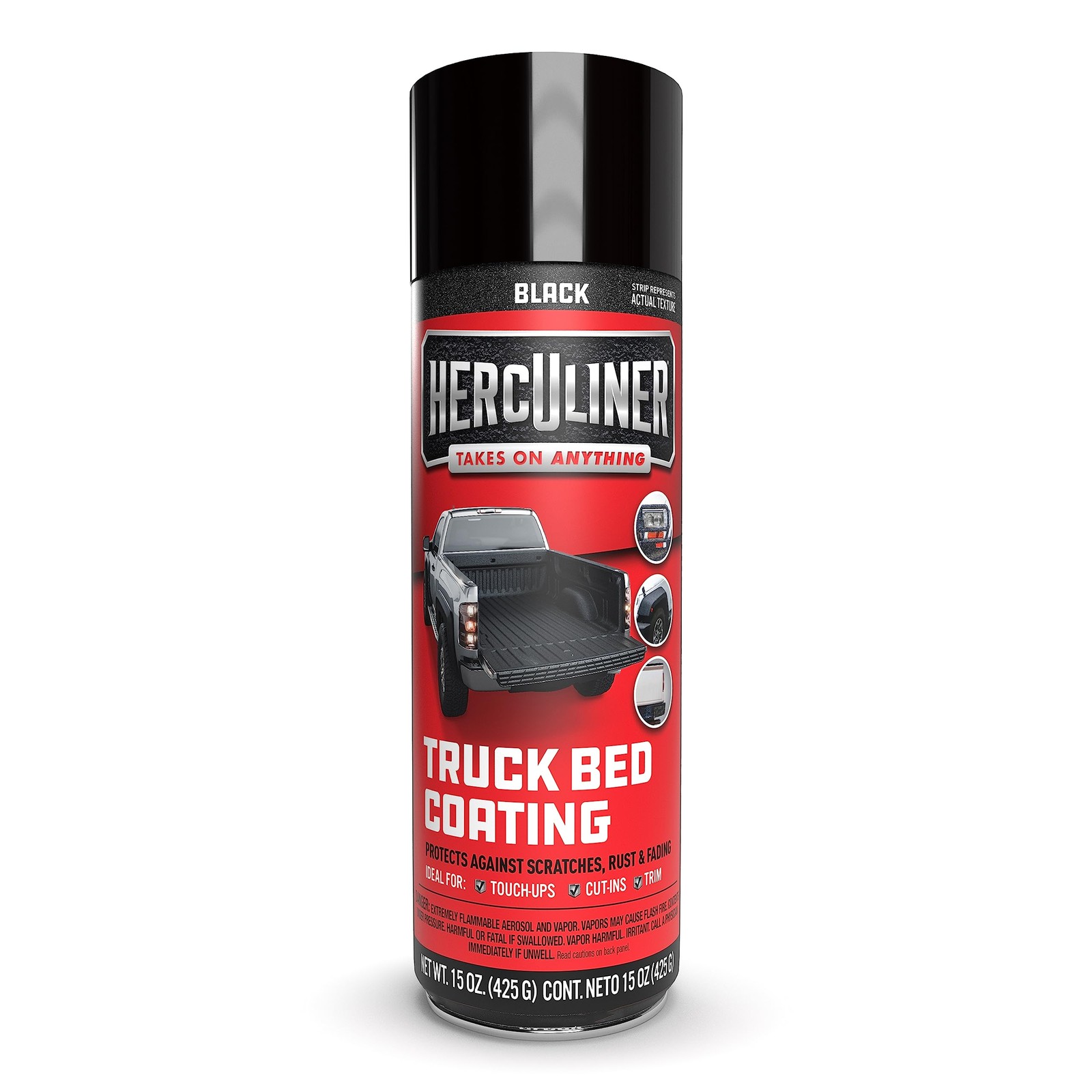 Herculiner Aerosol Spray Truck Bed Liner, 15 Ounce 1 Count (Pack of 1), Black