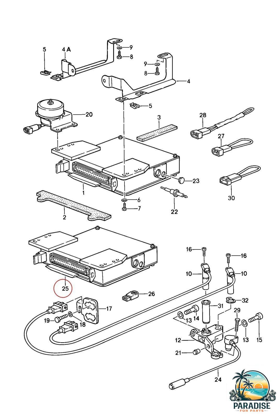 1985-1988 Porsche 944 Turbo KLR Control Unit 95161811302