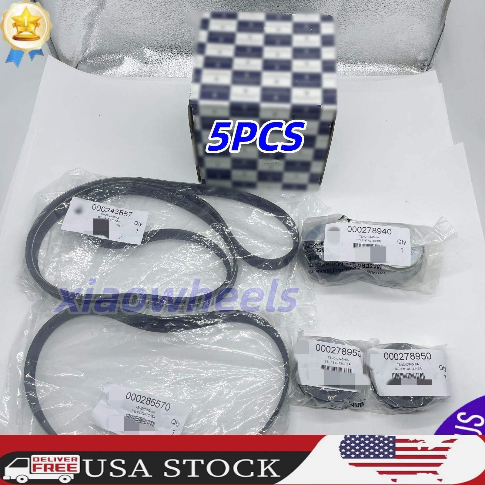 fit for Maserati Ghibli Levante Quattroporte 5pcs Drive Belt Replacement Kit