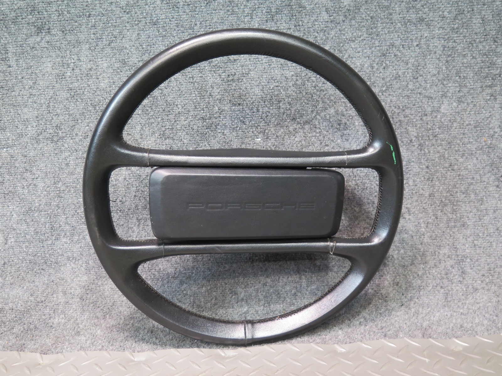 1984-1989 PORSCHE 928 LEATHER STEERING BLACK W HORN PAD COVER