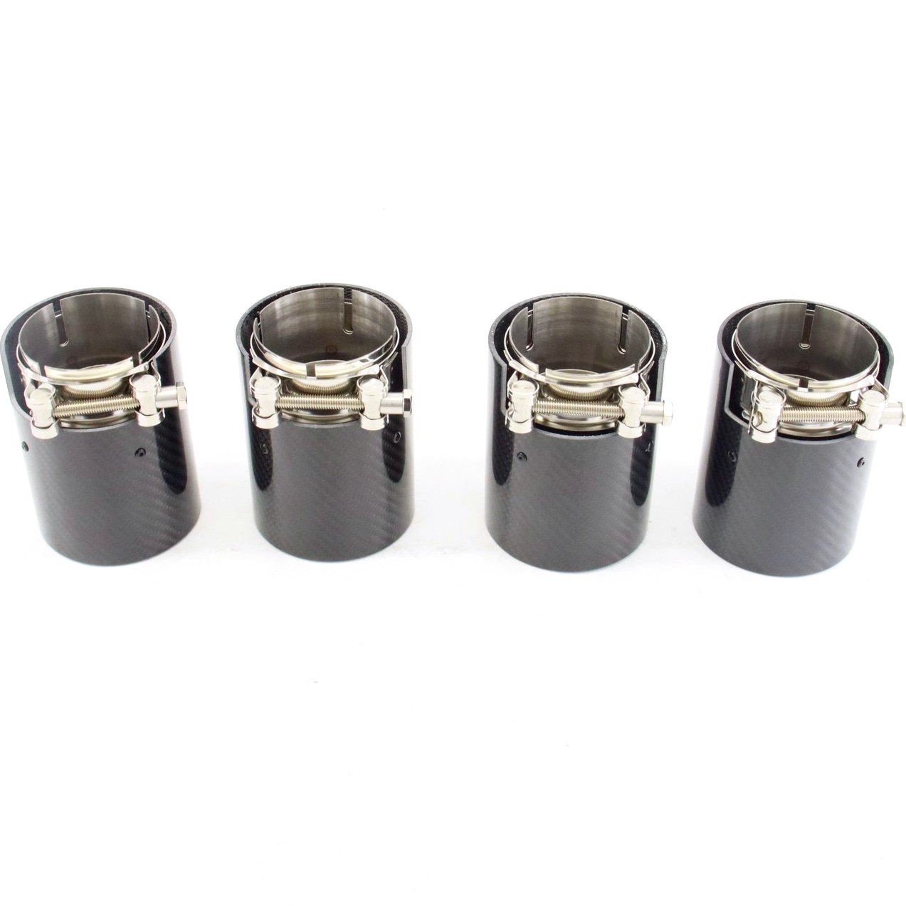 4Pcs Glossy Carbon Silver Exhaust tip for BMW M2 M3 M4 M135i M235i M140i M240i