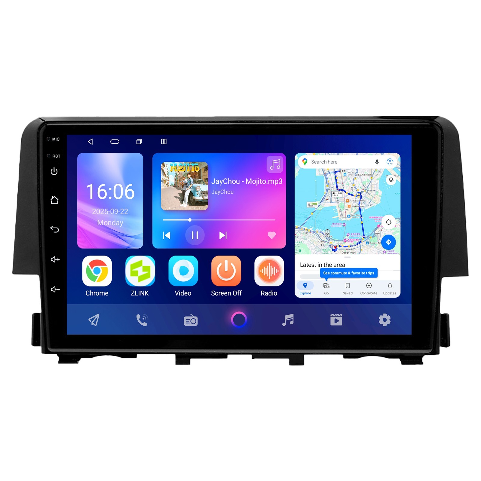 8Core 4GB+64GB For Honda Civic 2016-2020 Android 14.0 Radio Stereo  Carplay GPS