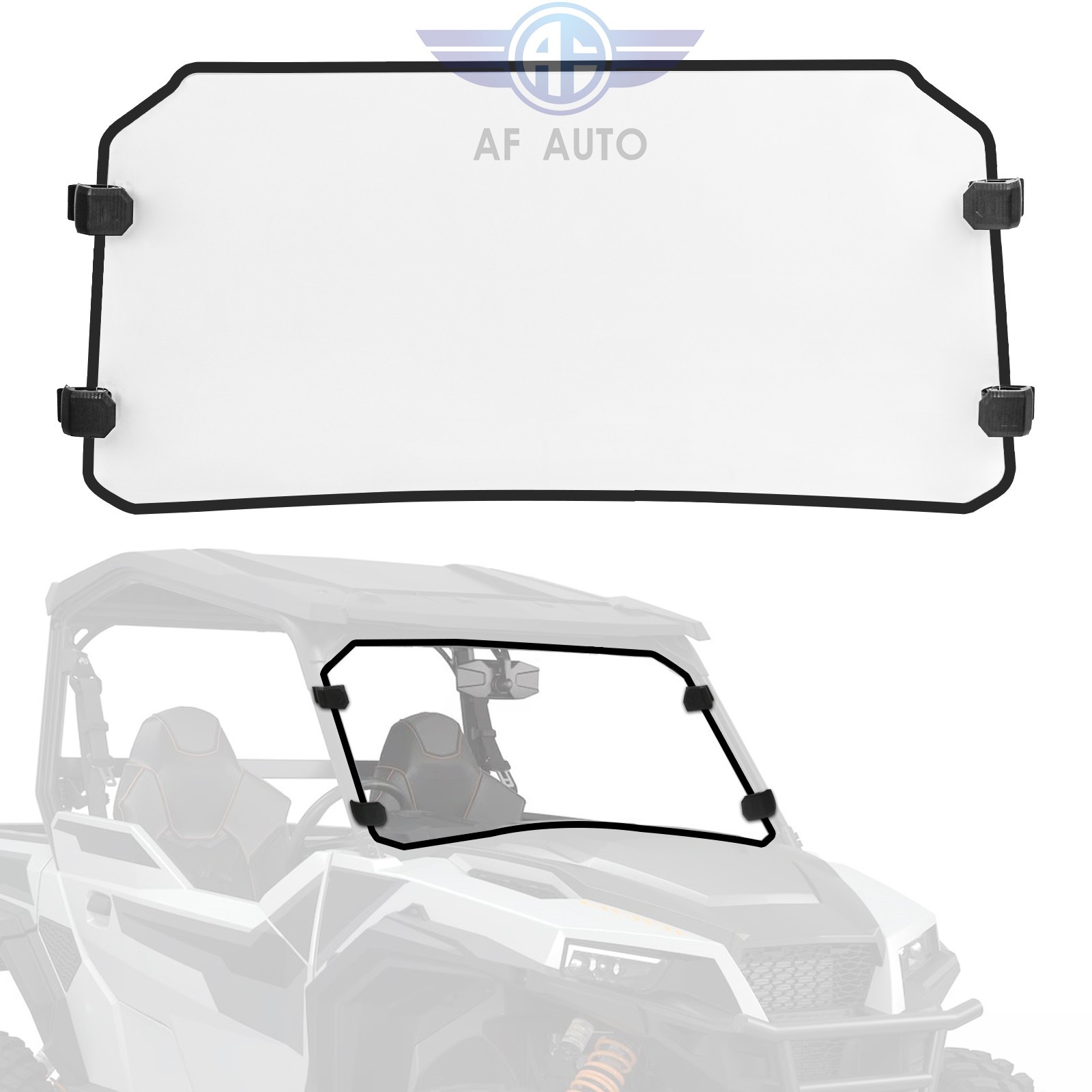 Front Scratch Resistant Flip Windshield For 2016- up Polaris General 1000 / 4