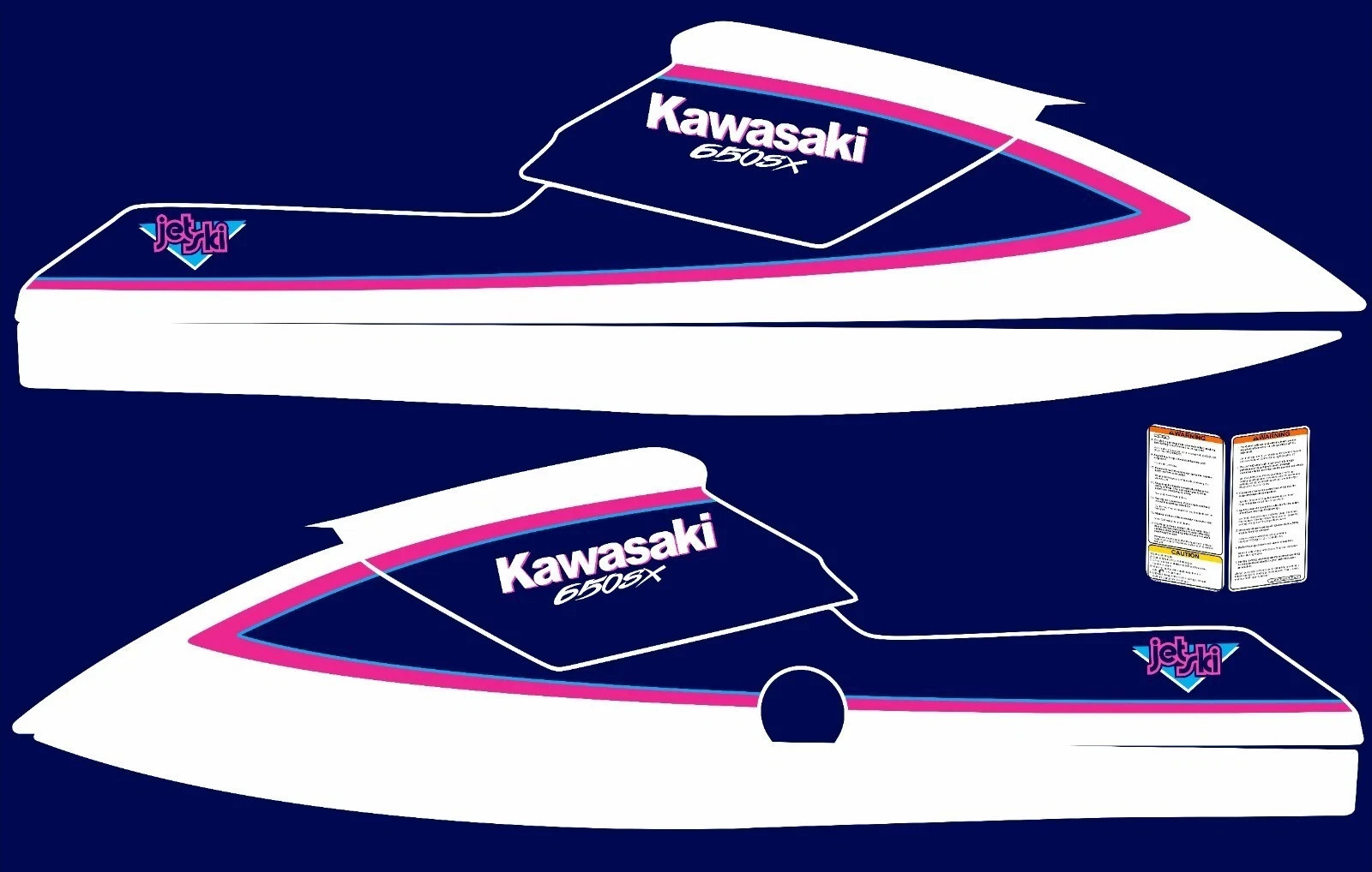 KAWASAKI 650 SX 1990 JETSKI / GRAPHIC SET / KIT DECAL / STICKERS KAWASAKI 650 SX 1990 JETSKI / GRAPHIC SET / KIT DECAL / STICKERS