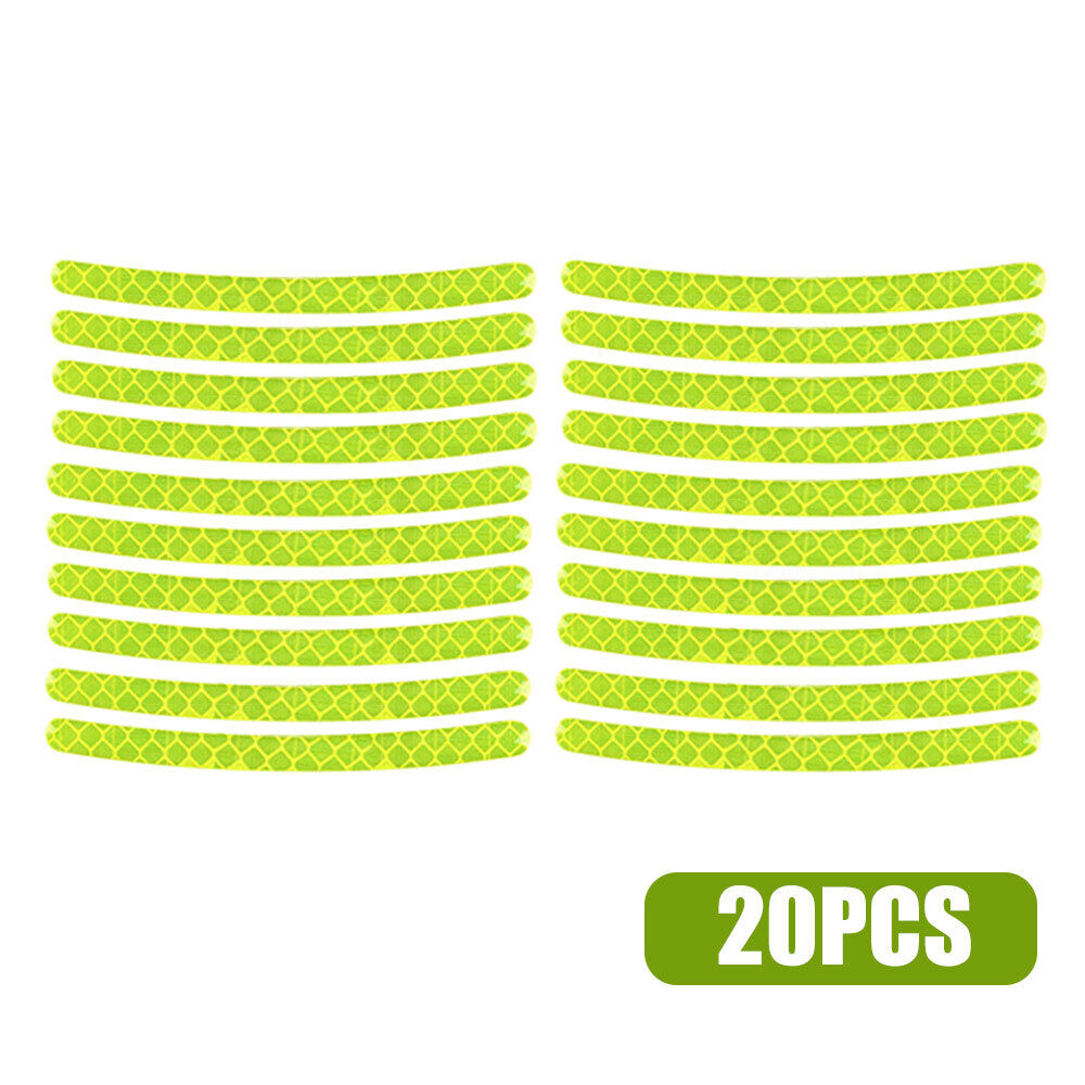 20Pcs Reflective Strip Decal Stickers Wheel Hub Rim Stripe Tape Car Accessories