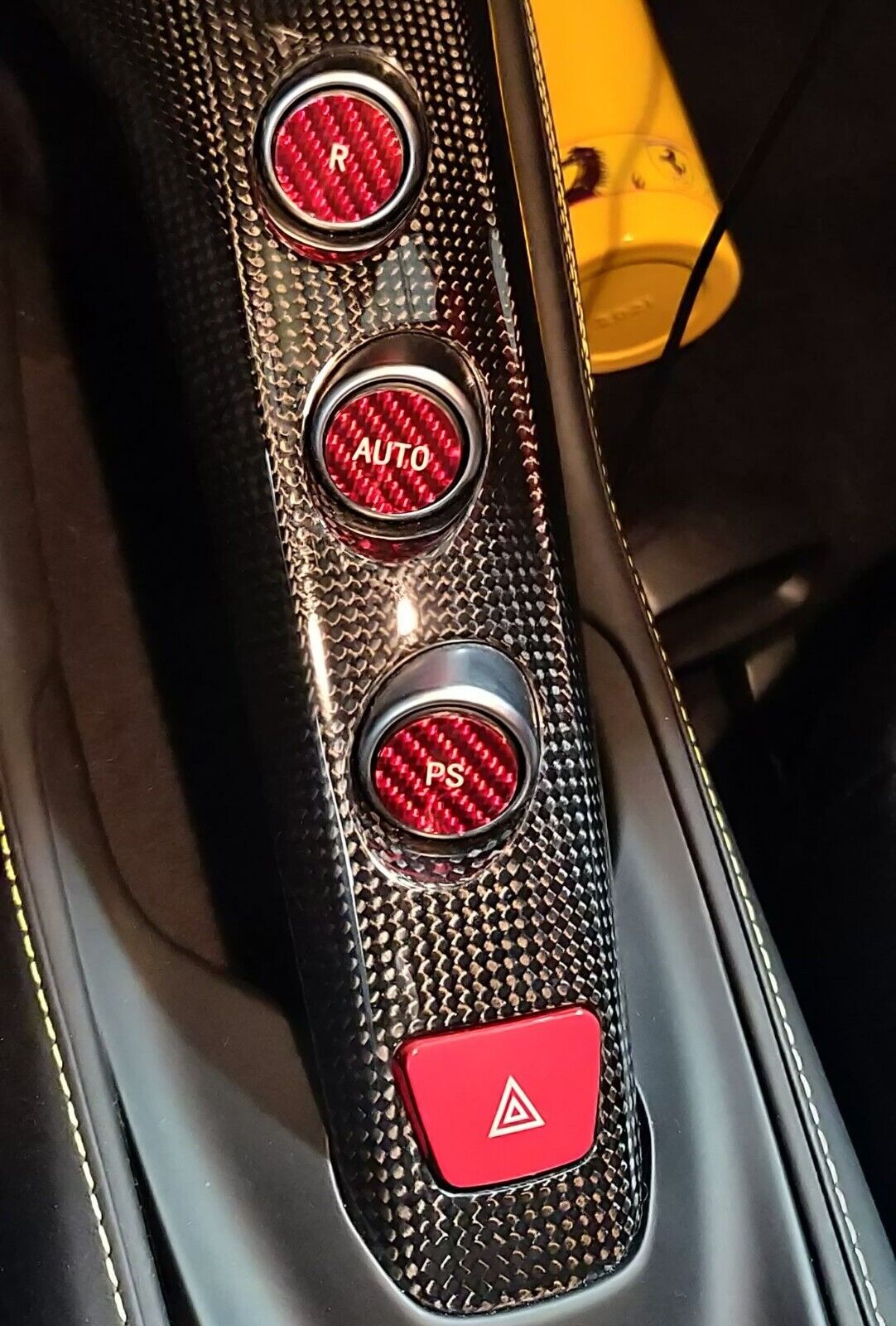 Fits Ferrari LaFerrari 14-17 F1 Gear Button in Red Carbon Fiber Kit