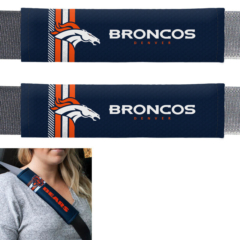 New NFL Denver Broncos Car Truck Suv Van Rally Seat Belt Pads Covers Set New NFL Denver Broncos Car Truck Suv Van Rally Seat Belt Pads Covers Set