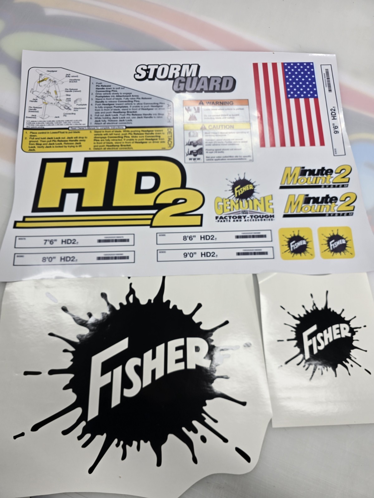 Fisher Minute Mount 2 Snow Plow Blade Decals 10 Kit HD Series MM2 STORM GUARD Fisher Minute Mount 2 Snow Plow Blade Decals 10 Kit HD Series MM2 STORM GUARD
