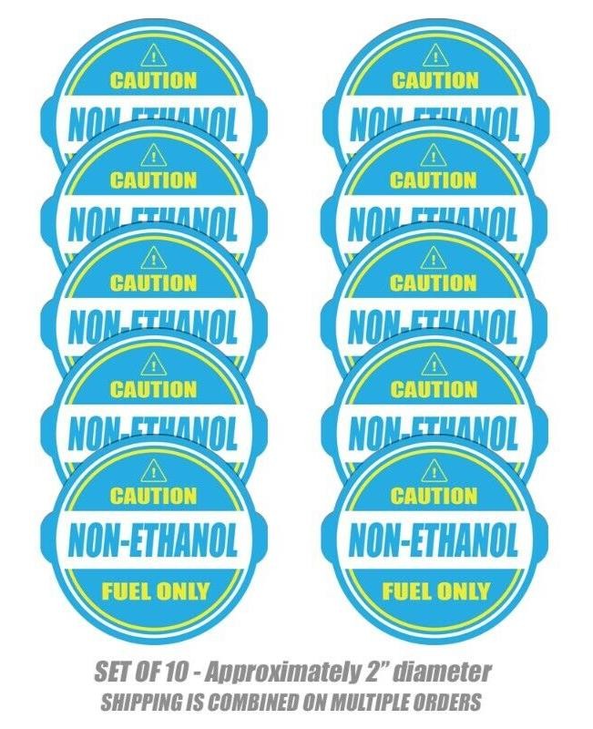 10x Non-Ethanol Fuel sticker gasoline gas decal label tank vinyl door label 2\