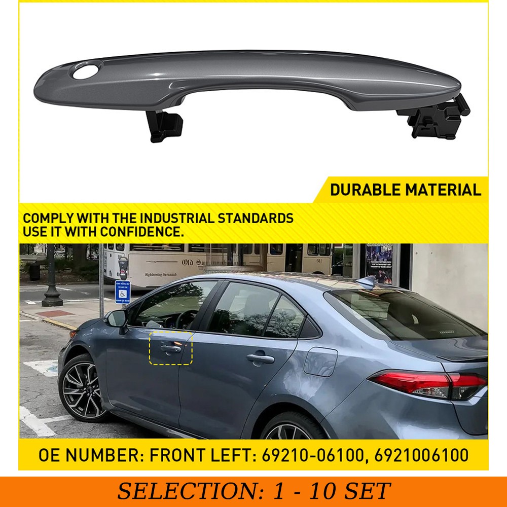 1-10 Gray Left Exterior Door Handle Front Driver Side For Toyota Camry 2018-2023