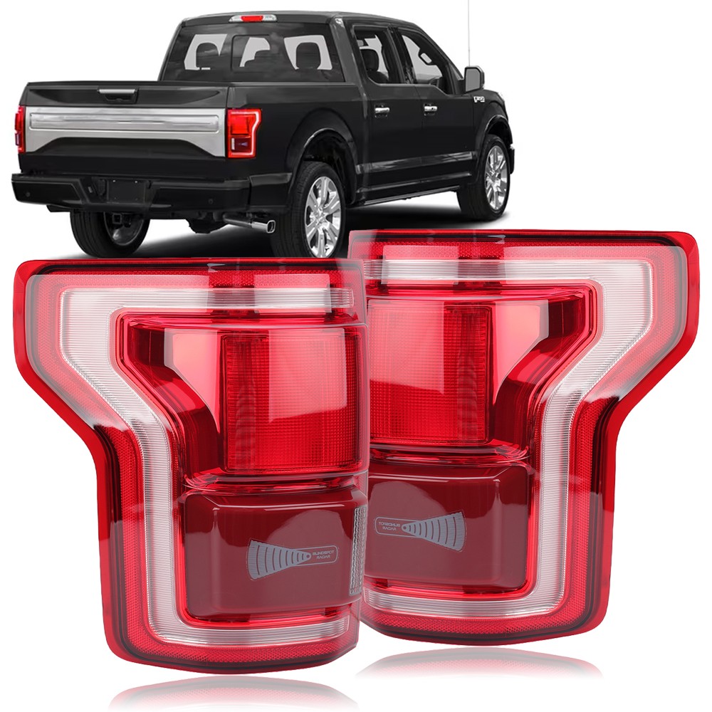 Pair LED Tail Light Lamp w/Blind Spot For Ford F150 F-150 2015-2017 Left & Right