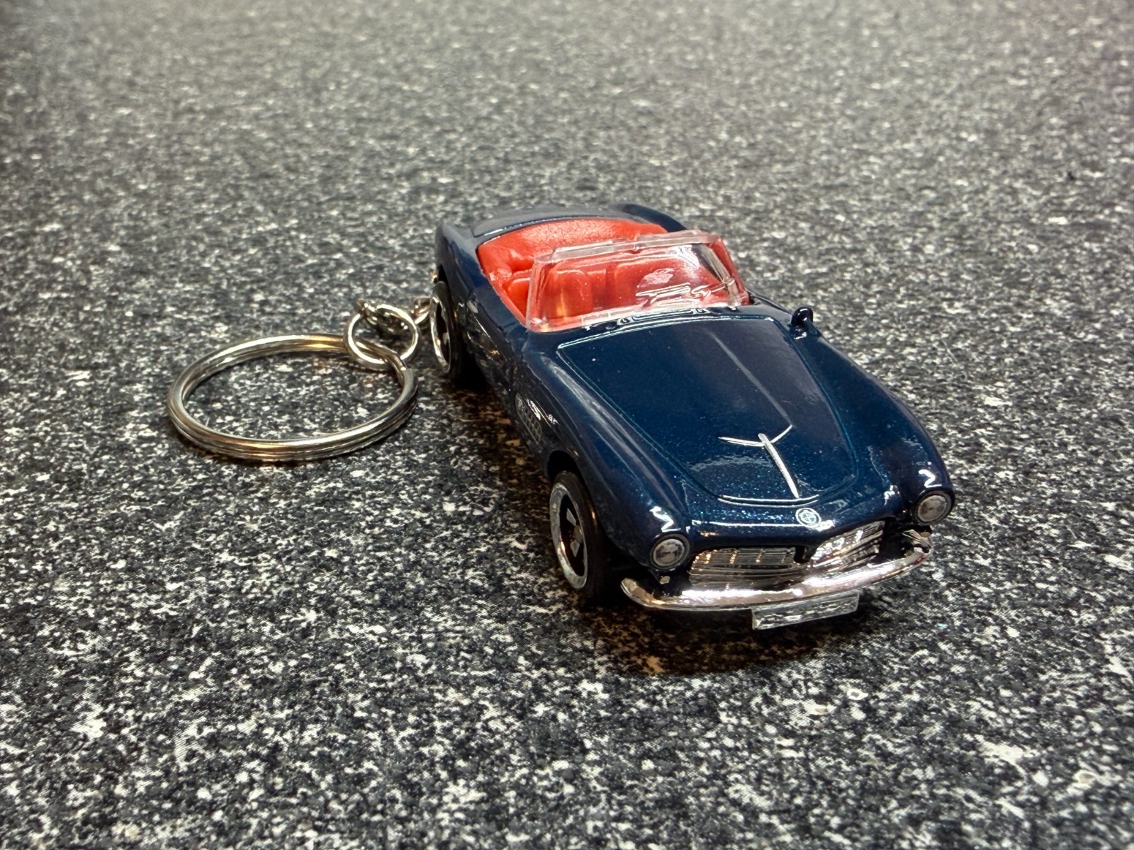 BMW 507 Convertible Roadster Keychain Blue Hot Wheels Matchbox