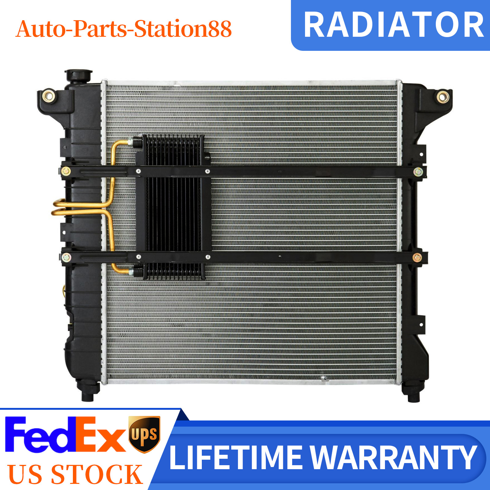 CU2186 Aluminum Radiator Replacement Fit for Dakota 1997-1999 Durango 1998-2000