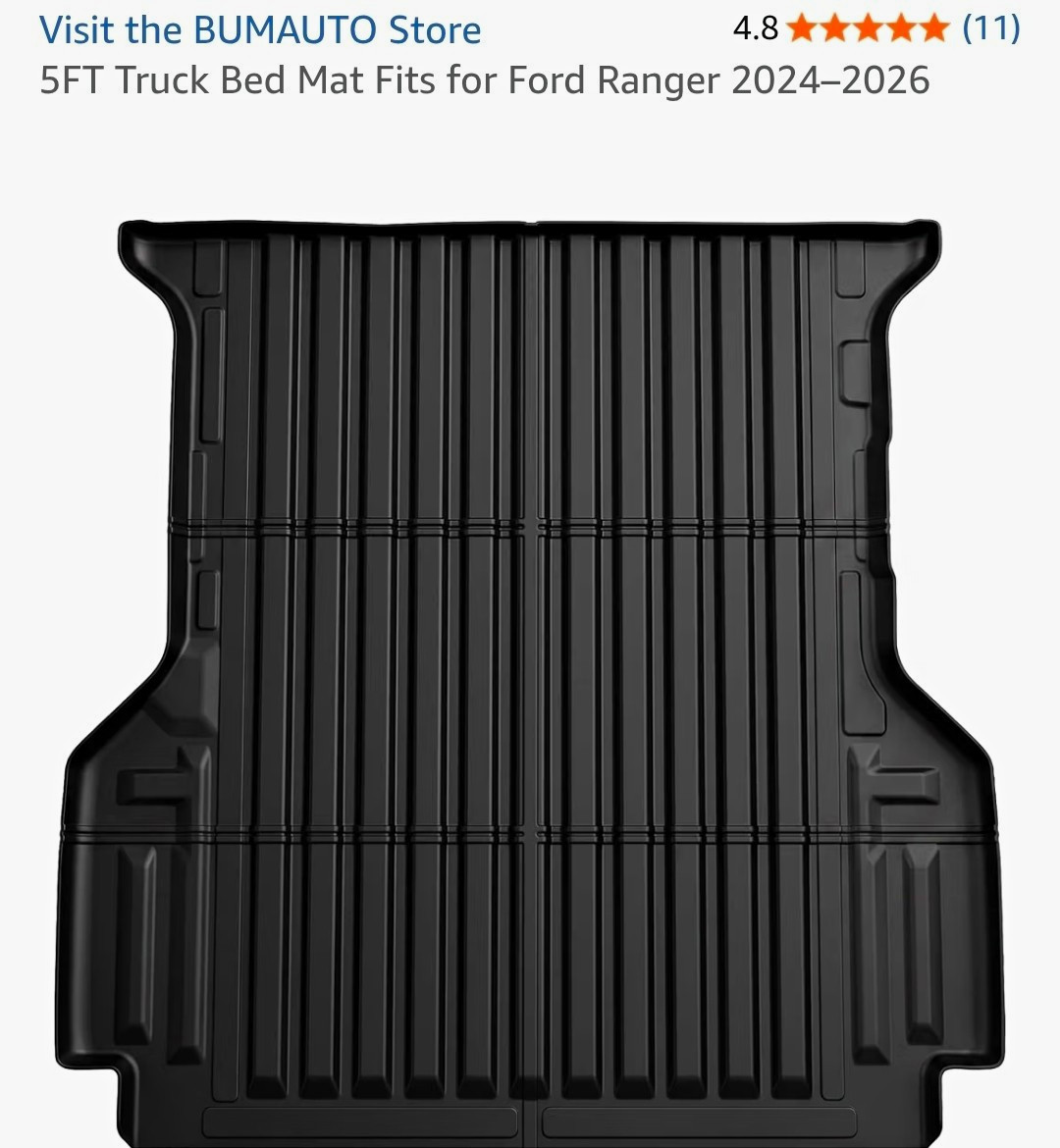 5FT Truck Bed Mat Fits for Ford Ranger 2024–2026
