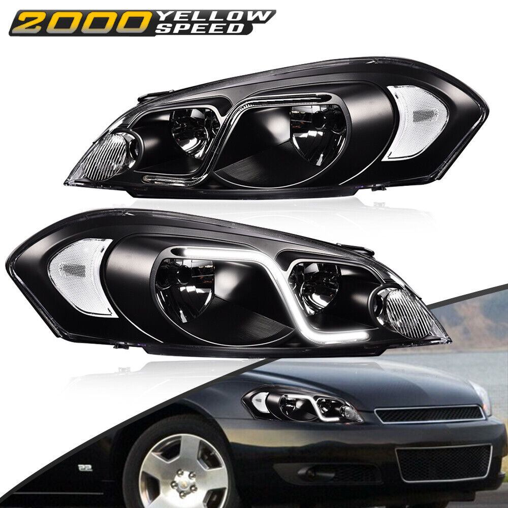Fit For 2006-2016 Chevy Impala/Monte Carlo Headlight Clear Signal LED DRL USA