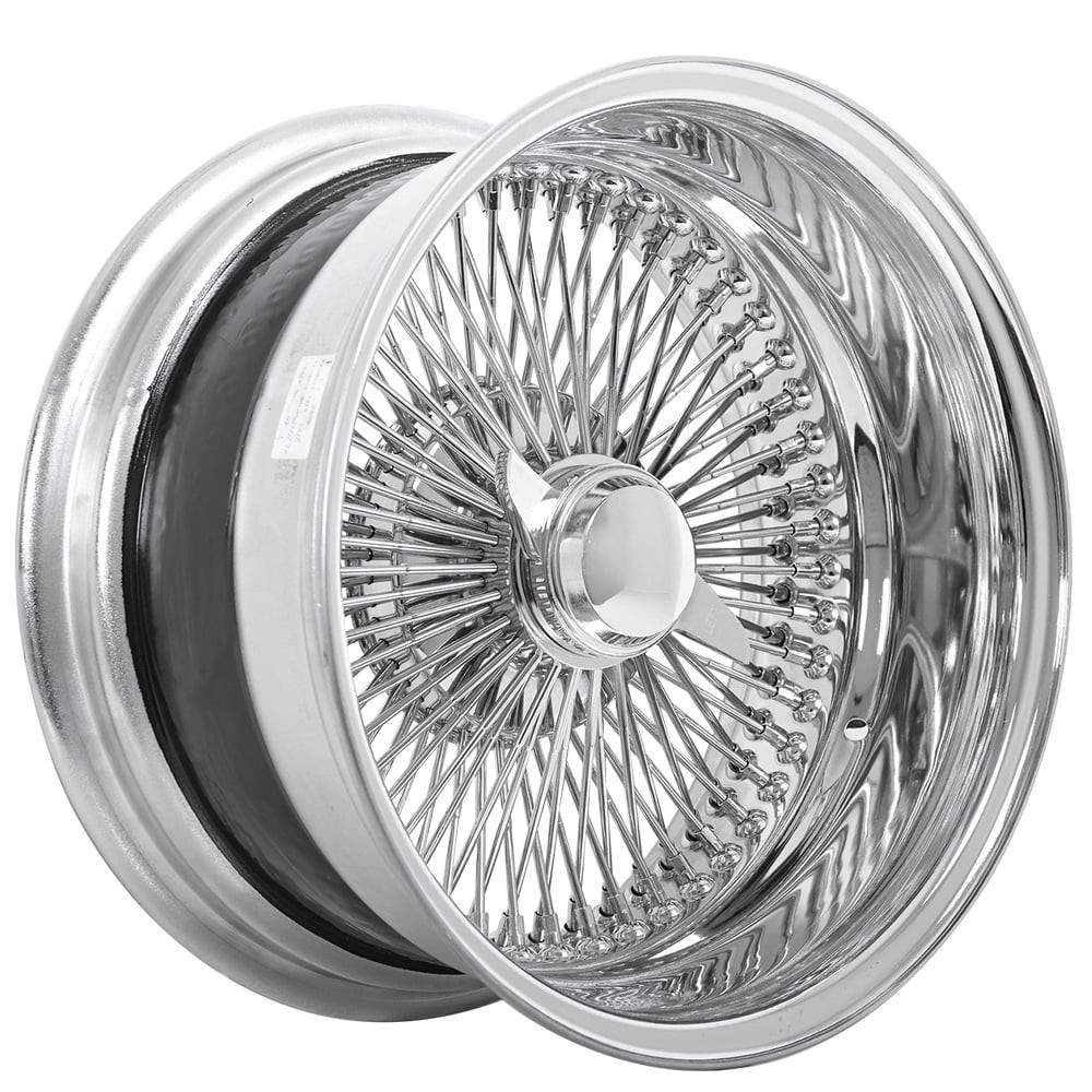 18x8 LA Wire Wheels Reverse 100-Spoke Straight Lace Chrome Rims (1pc)