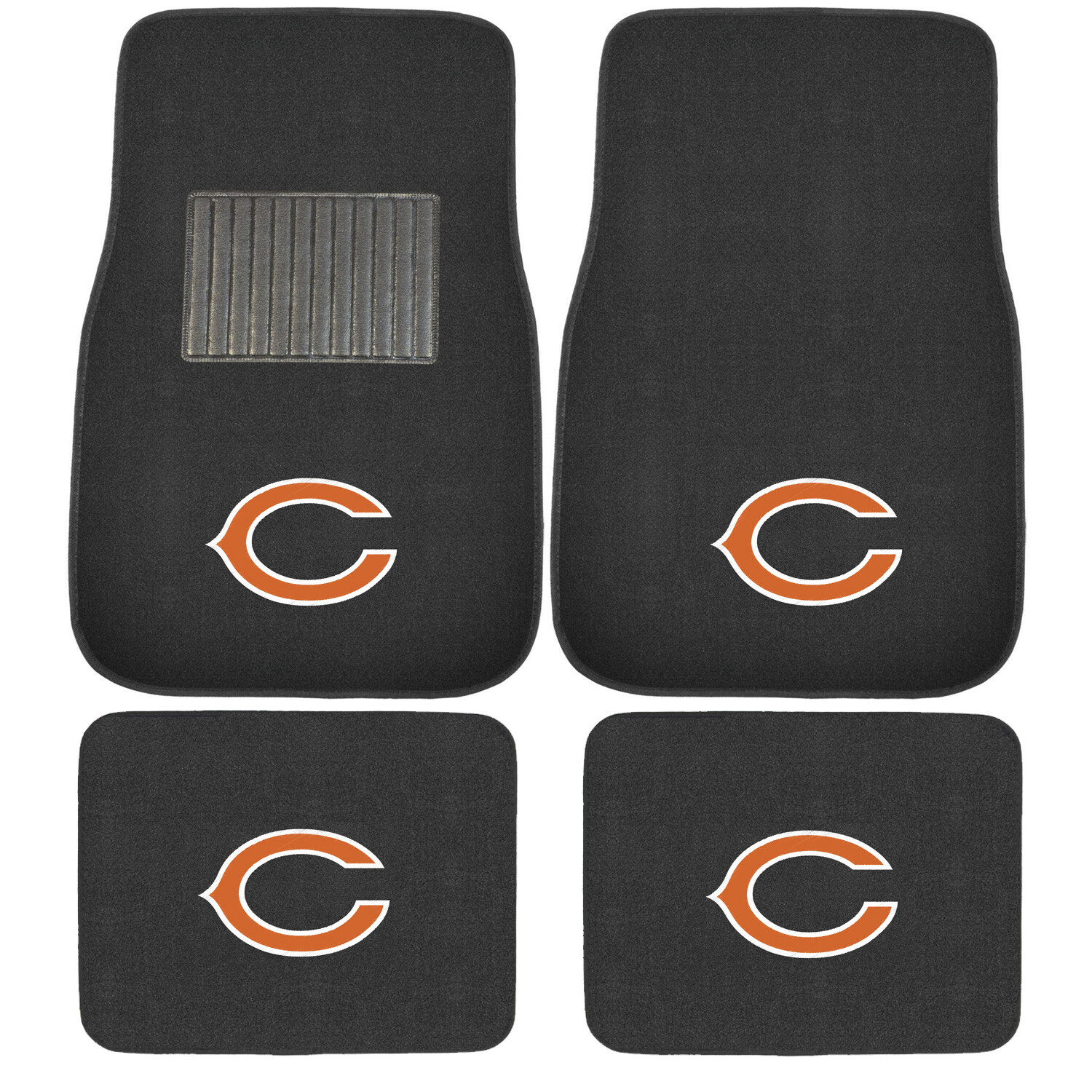 New 4pcs NFL Chicago Bears Car Truck Front Rear Carpet Floor Mats Set New 4pcs NFL Chicago Bears Car Truck Front Rear Carpet Floor Mats Set