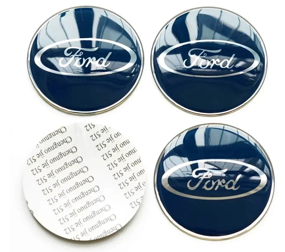 For Ford Set of 4x54mm Blue Wheel Center Stickers New