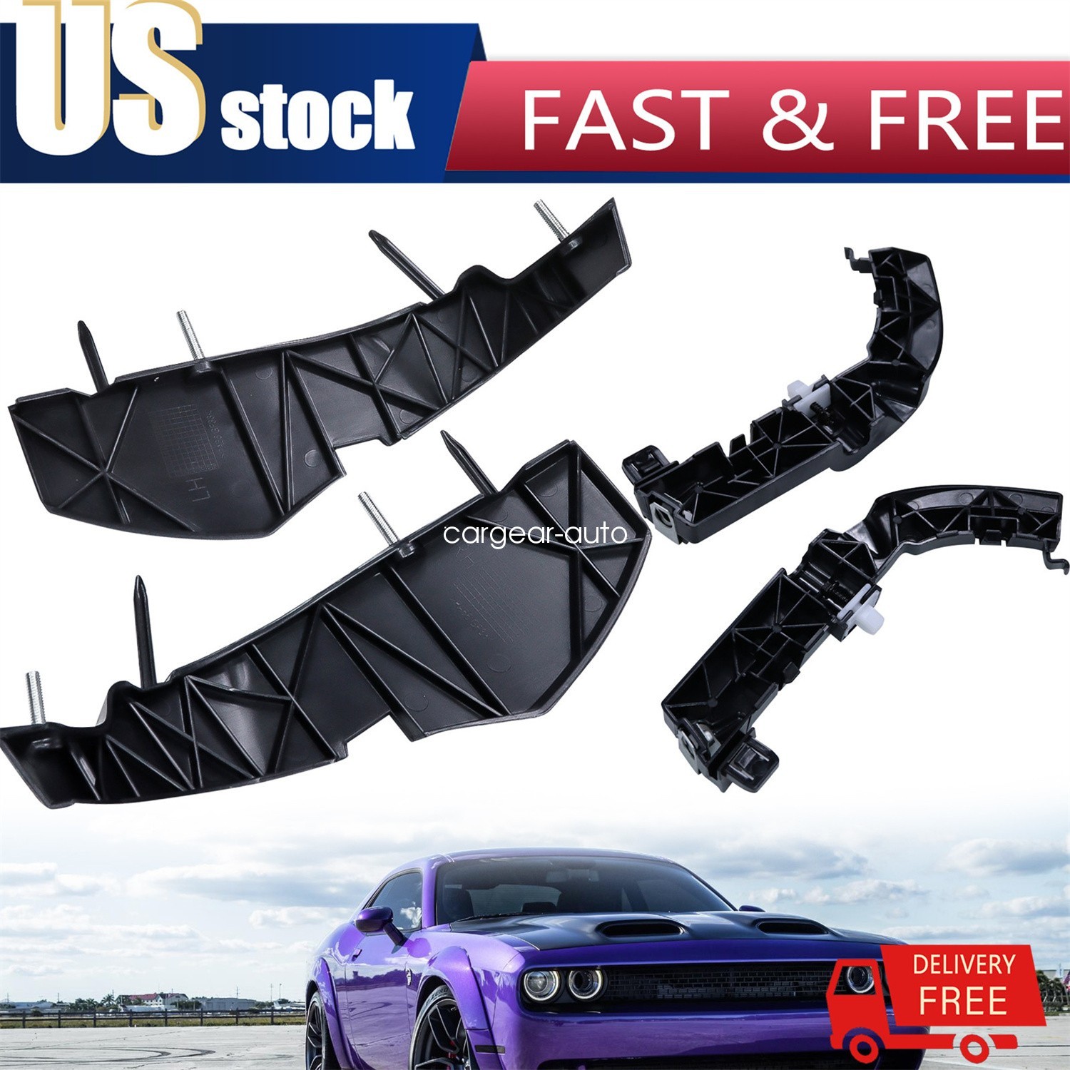 For Dodge Challenger Retaining Bumper Fascia Support Bracket Set 2015-2022 For Dodge Challenger Retaining Bumper Fascia Support Bracket Set 2015-2022