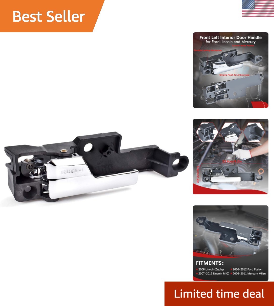 Durable Alloy Steel Interior Door Handle for Mercury Milan & Lincoln MKZ (06-12)