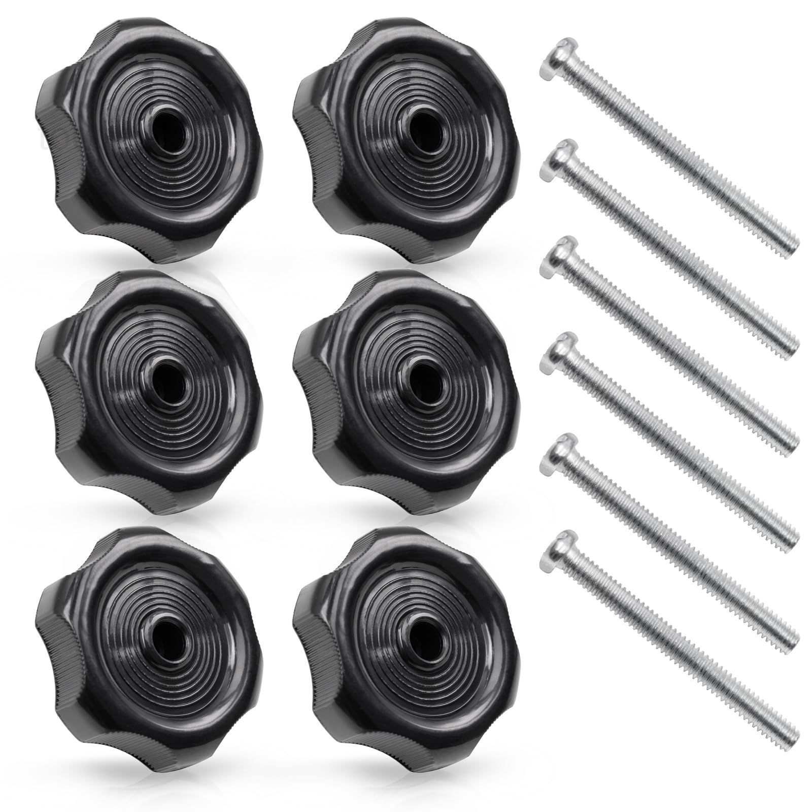 6 Packs 20345 RV Window Crank Handle Knobs Vent Knob Black