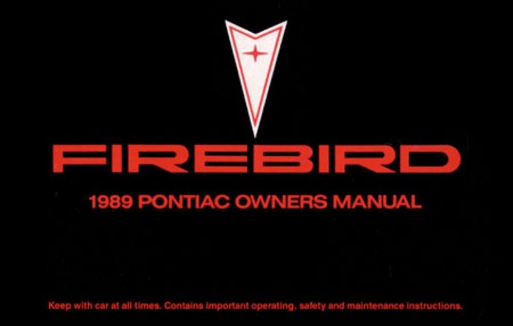 1989 Pontiac Firebird Owner's Manual