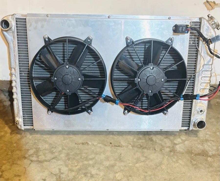 1968 - 1977 Chevelle Aluminum Radiator Dual Fans 3000 CFM RACING ECP Cooler