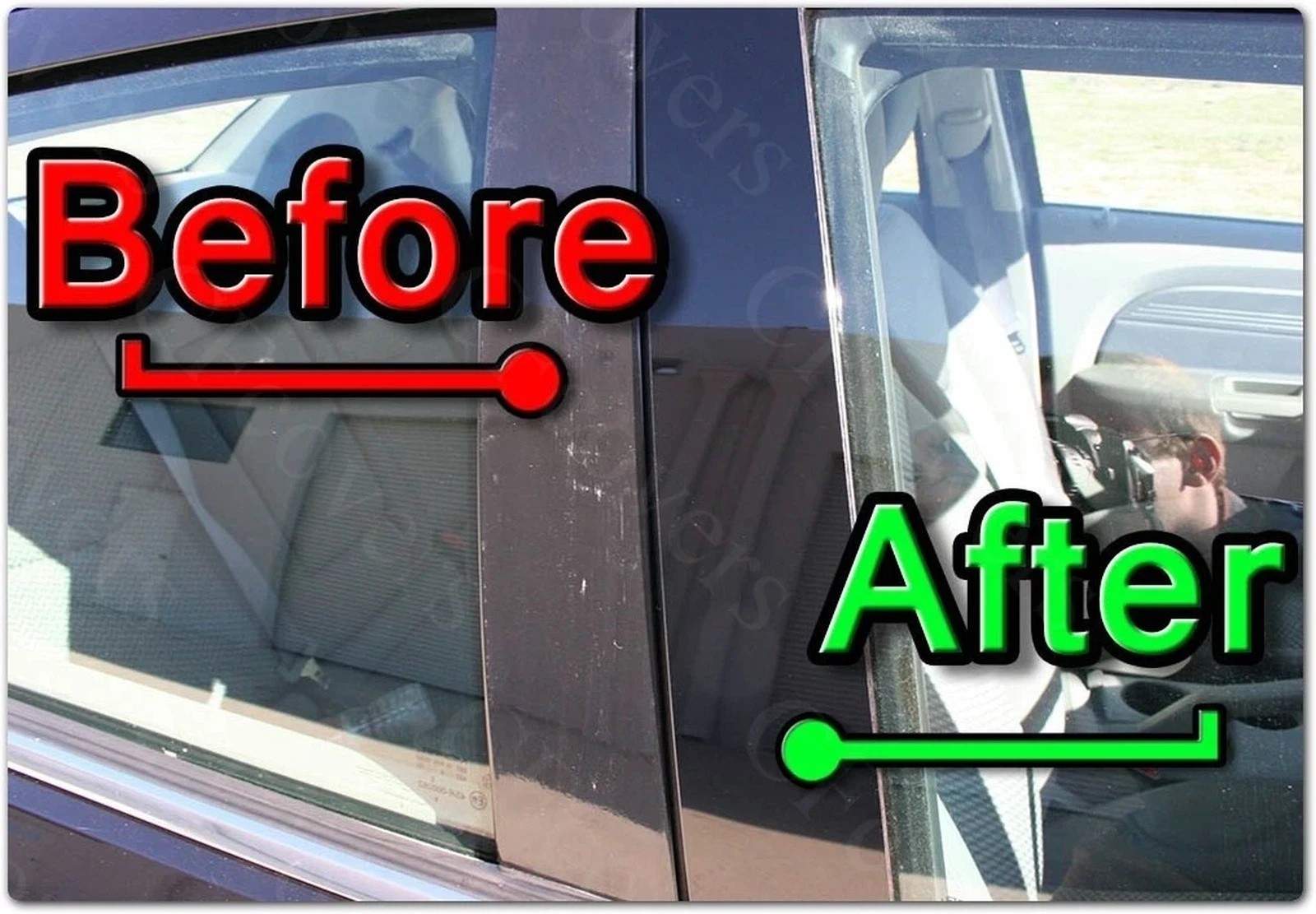 Black Pillar Post Covers for Alfa Romeo 147 (2dr Coupe) 01-12 2pc Piano