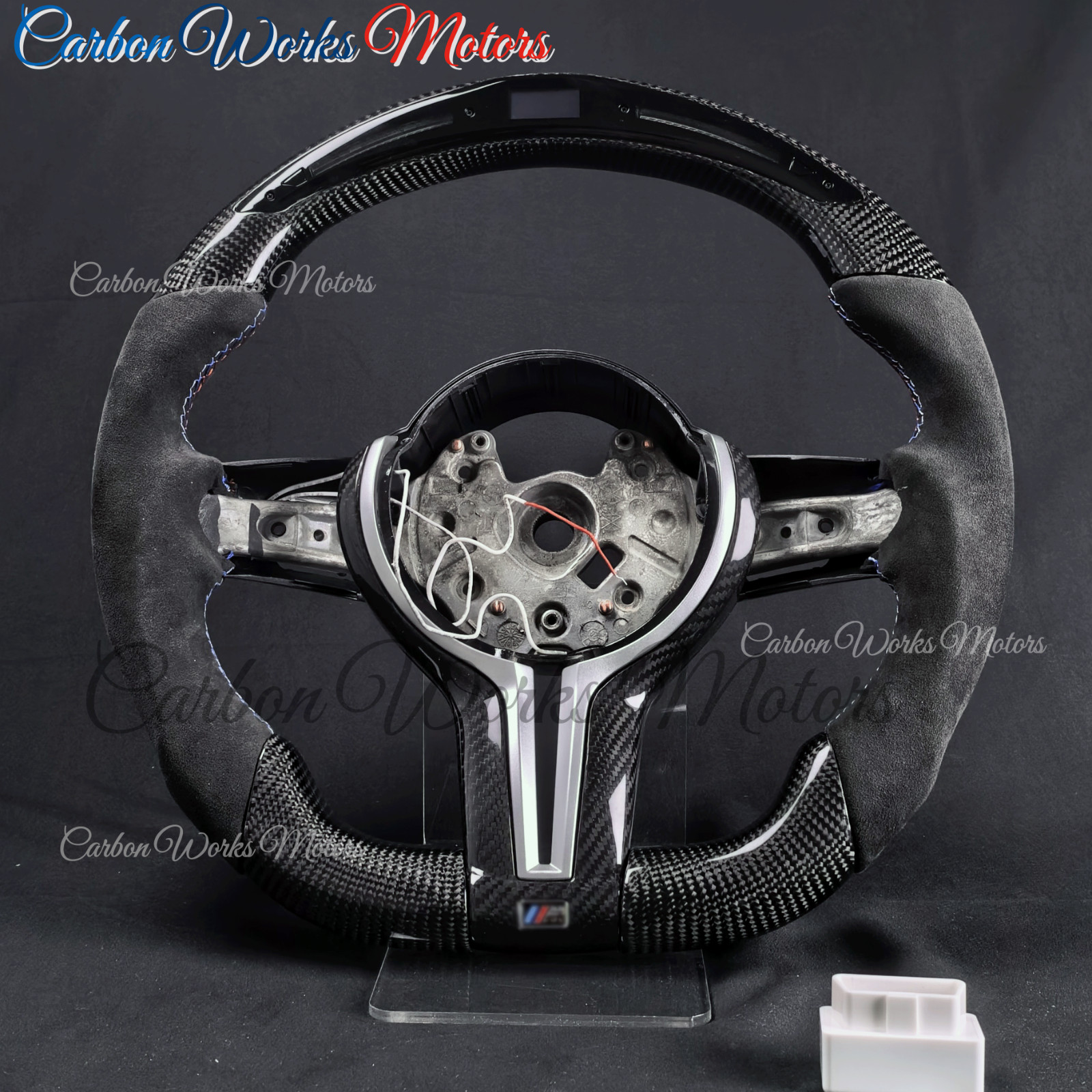 Alcantara LED Carbon Fiber Steering Wheel For BMW X2 X3 X4 X5 X6 X5M W/CF Trim Alcantara LED Carbon Fiber Steering Wheel For BMW X2 X3 X4 X5 X6 X5M W/CF Trim