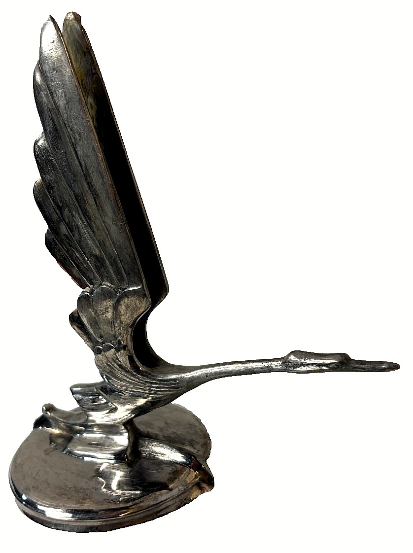 EARLY 1930s CADILLAC HERON RADIATOR CAP MASCOT EARLY 1930s CADILLAC HERON RADIATOR CAP MASCOT