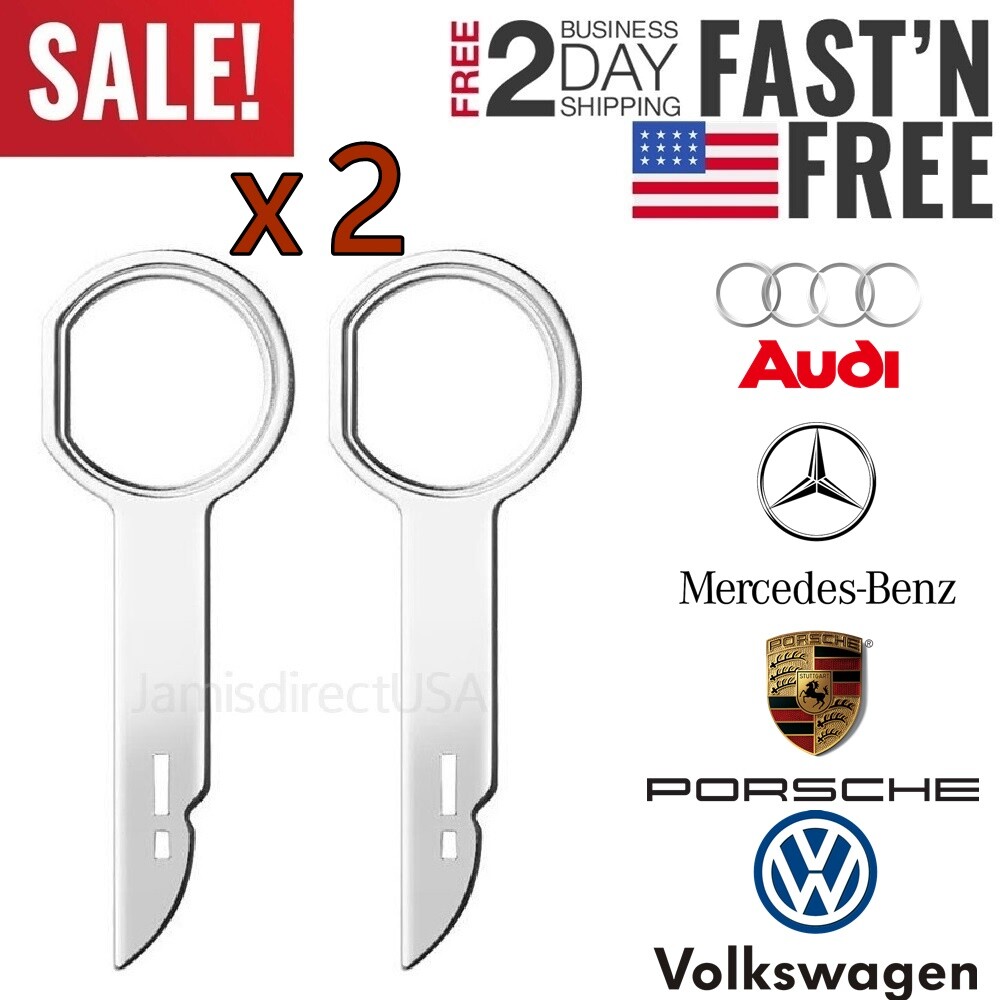 2 Pcs Brand New Radio Removal Tool Release Keys for VW/Audi/Mercedes/Porsche