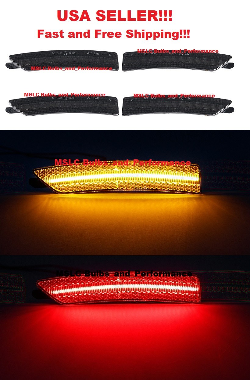 SMOKED LENS LED SIDE MARKER LIGHTS LAMPS FRONT & REAR for 2024-2026 FORD MUSTANG