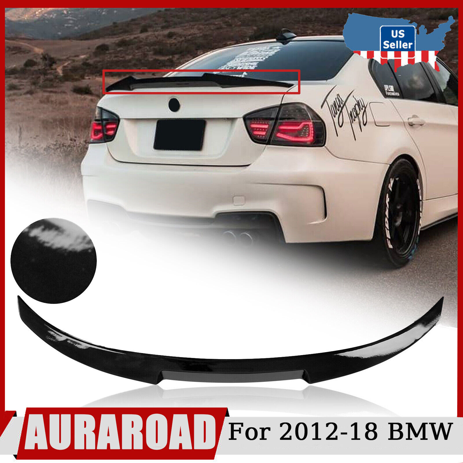 Rear Spoiler Trunk Wing For BMW E90 3 Series M3 320i 328i 335i Style Gloss Black