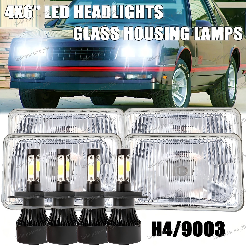 LED Headlights Hi/Lo Beam Fit Chevrolet Monte Carlo SS 1980-1988 4PCS 4x6\