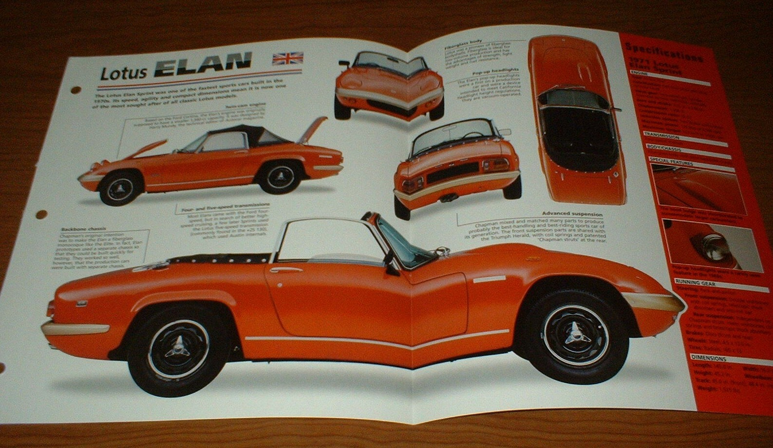 1971 LOTUS ELAN SPRINT ORIGINAL IMP BROCHURE SPECS INFO 71 62 73 CONVERTIBLE