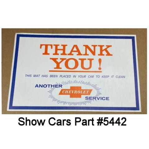 NOS From A Chevy Dealership auction Sale Service Paper Floor Mats 21 NOS From A Chevy Dealership auction Sale Service Paper Floor Mats 21