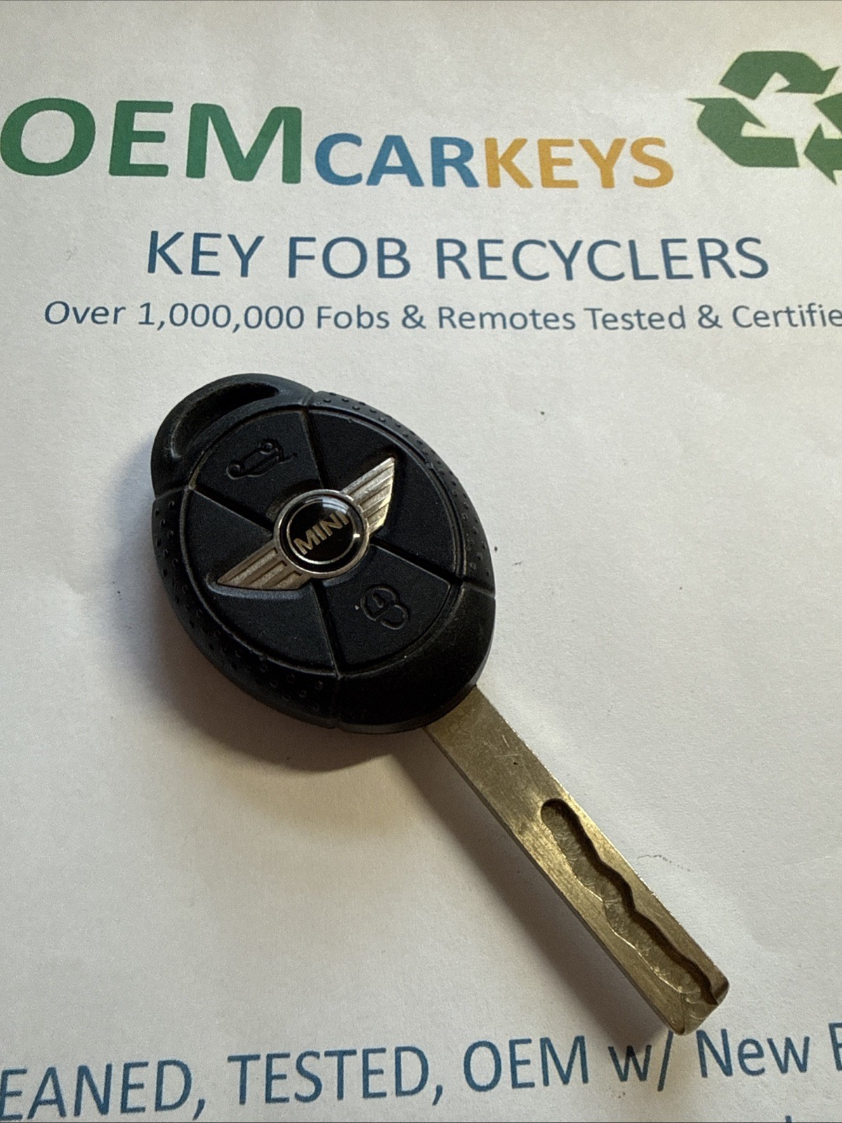 OEM 2005-07 MINI COOPER 3 BUTTON HEAD KEY LESS ENTRY REMOTE KEY FOB LX8 F2V