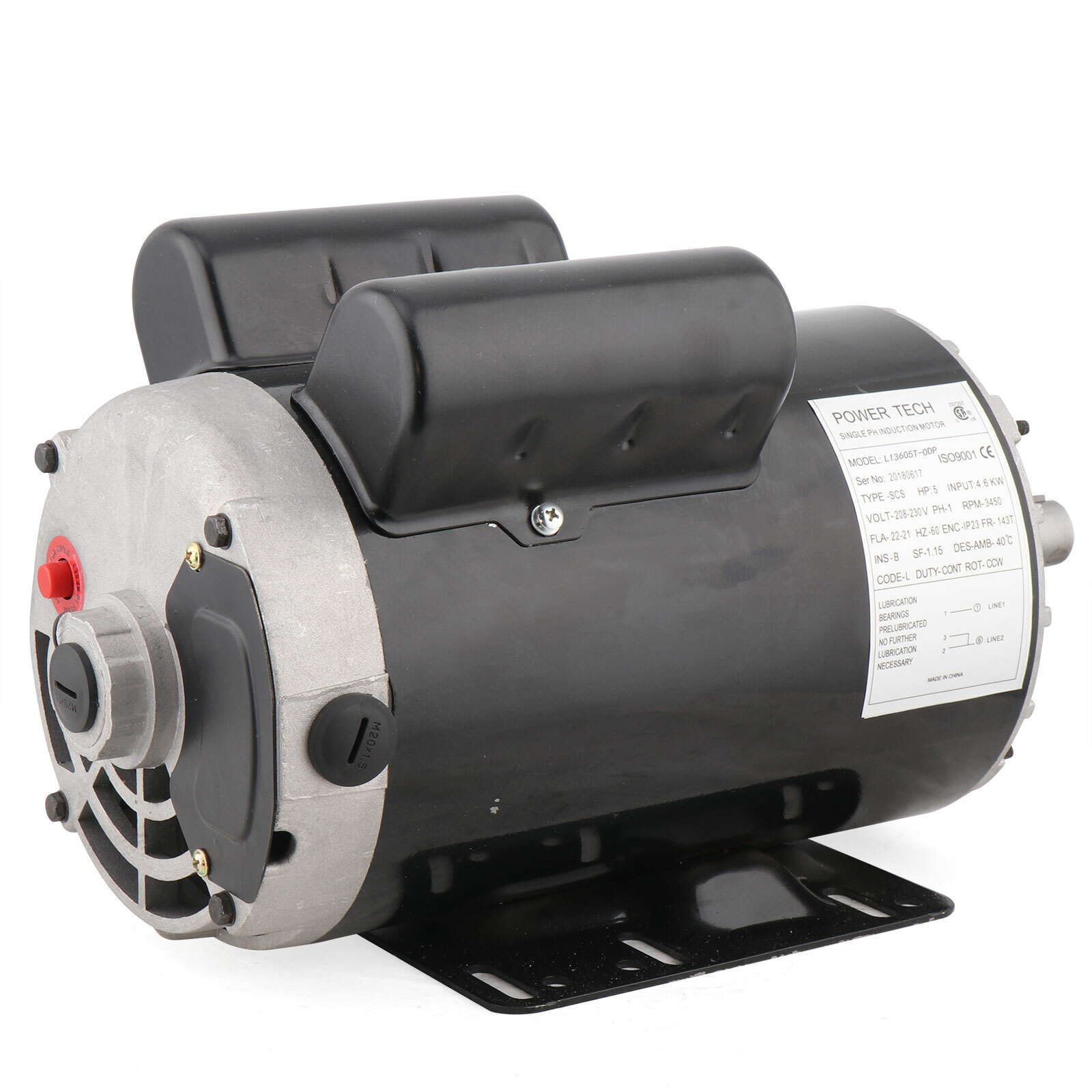 5 HP Air Compressor Electric Motor Single Phase 3450RPM 7/8\