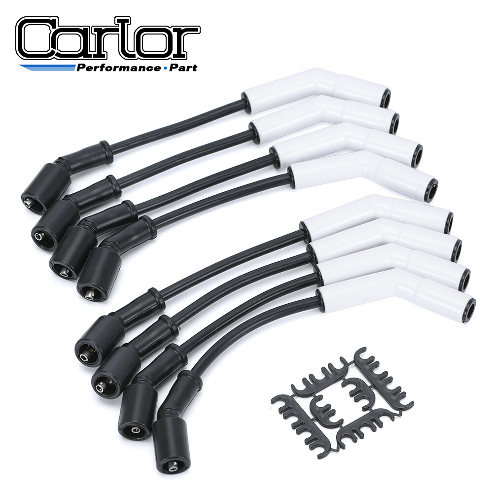 Ceramic LS Spark Plug Wire Set 135° For Corvette Camaro GMC Sierra Silverado