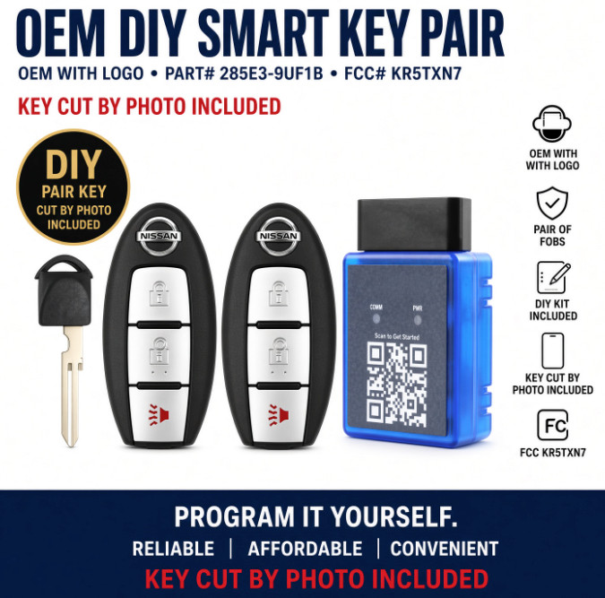 DIY BUNDLE FOR NISSAN FRONTIER REMOTE KEY FOB 285E3-9UF1B S180144902
