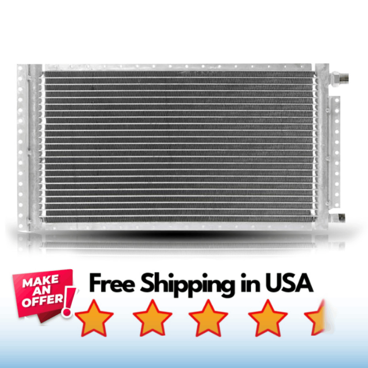 Condenser A/C PF1018, 4 Rails unpainted