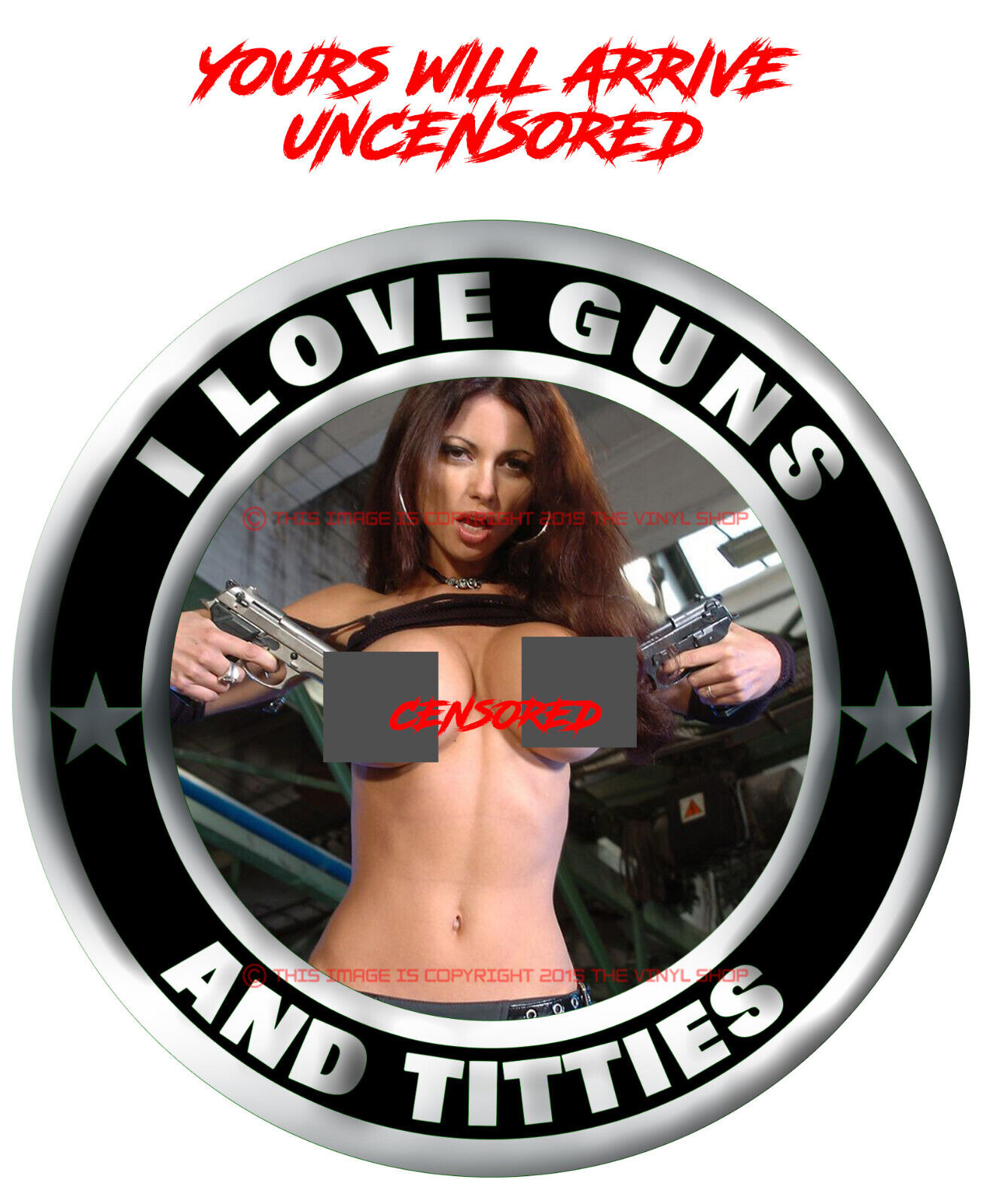 Guns & Titties #2 Hot Girl, nude HOT GUNS full color 3M decal sticker 2A